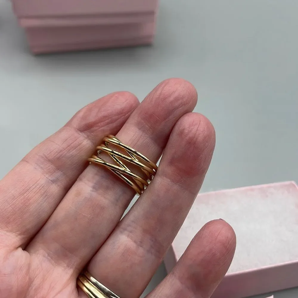 14K Vermeil sterling wrap around size 8 ring